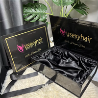 Sacs d'extension de boîte d'emballage de faisceaux de cheveux avec boîte de rangement de cadeau de cheveux d'armure humaine de satin avec la fermeture de ruban pour des accessoires de perruque
