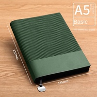 Carnet A5 en cuir souple de haute qualité, reliure thermique, logo personnalisable pour usage professionnel, reliure cousue à la main