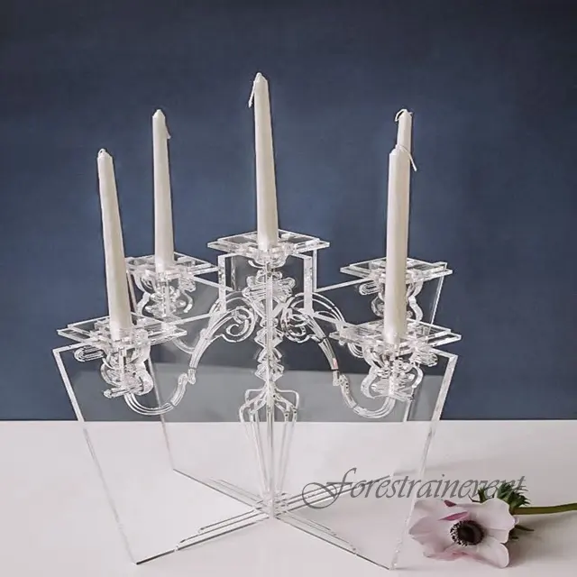 Candelabros de cristal baratos para boda, candelabros acrílicos para eventos, centro de mesa de cumpleaños, decoración de fiesta