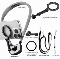 Logo/emballage personnalisés disponibles : Support magnétique pour le cou, support portable POV Vlog à dégagement rapide pour GoPro DJI Insta360 Phone