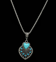 Lot de Boucles d'Oreilles Feuille Bohèmes en Argent et Turquoise pour Femmes, Style Western, Fabrication Chinoise, Vente en Gros