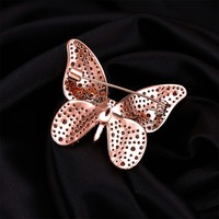 Maßgefertigter Schmuckdesigner 18k Gold Silber Roségold Edelstein Rosa Saphir CZ Kubischer Zirkonia Schmetterling Luxus Damenbroschen