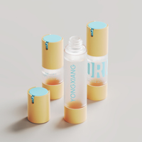 Botol Pompa Airless Silinder 15ml 30ml 50ml Bahan ABS AS PP untuk Kemasan Lotion Krim Bentuk untuk Pembersih Wajah Logo Custom