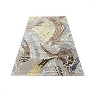 Alfombra Turca Adiva, de Poliéster, Hecha a Máquina, Tejido Jacquard, Estilo Liso, Patrón Geométrico, para Uso Doméstico, Lavable, Antideslizante, con Base de Goma - Product Image 1