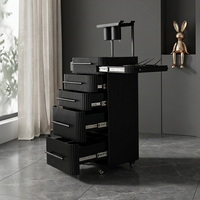 Chariot de Salon Pliable à 4 Roues en Acier Inoxydable de Luxe, Meuble de Rangement Multifonctionnel au Design Minimaliste Moderne pour Salons