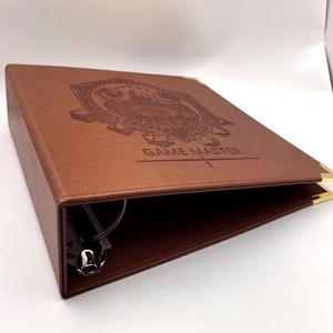 Raccoglitore ad anelli a D da 2 pollici in pelle PU marrone personalizzato <span class=keywords><strong>formato</strong></span> <span class=keywords><strong>A4</strong></span> con design a rilievo - Product Image 2