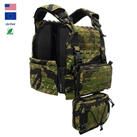 Chaleco Táctico de Asalto con Diseño de Rayas de Tigre, Nailon 500D, Sistema MOLLE, Portaplacas con Bolsa Desmontable