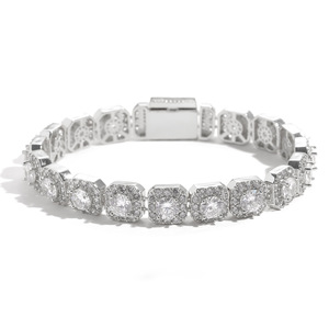 BES Collier Tennis Maille Cubaine 10mm en Argent Sterling Plaqué Rhodium avec Moissanite VVS, Bijoux Hip Hop pour Femme, Vente en Gros, GRA - Product Image 2