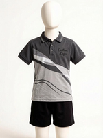 Ensemble polo et short d'uniforme scolaire personnalisé avec logo ODM OEM, en polycoton, color block, fabricant de vêtements scolaires, vente en gros, 2 pièces/ensemble