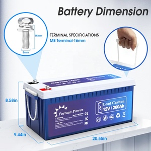 Batería de Gel Sellada <span class=keywords><strong>Recargable</strong></span> Fortune Power FP200-12 12V 200Ah, de Litio y Plomo-Ácido con Cátodo LiFePO4 <span class=keywords><strong>para</strong></span> Almacenamiento de Energía Solar - Product Image 4
