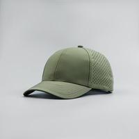 Individuelles Patch-Logo 6-Panel Wasserdichte Polyester Sport Golf Kappe Lasergeschnittene Perforierte Dad Baseball Cap