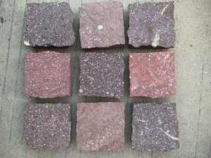 प्राकृतिक स्प्लिट ग्रीन ग्रे ब्राउन लाल Porfido <span class=keywords><strong>Porphyry</strong></span> भूनिर्माण घन पत्थर Cobblestone पेवर्स - Product Image 5