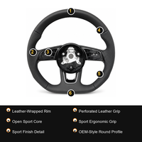 Volant de voiture en cuir personnalisé 390 mm, 3 branches, fond plat, style sport, poignée en cuir perforé, design ergonomique pour Audi