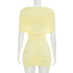 Viviblook D26DS202 Vestido de Fiesta Corto para Mujer, Verano, Color Sólido, Casual, Manga Corta, Estilo Bodycon - Product Image 4