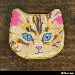 Porte-monnaie en tissu brodé avec illustration de chat Nathalie Le Let, style japonais, visage de chat, dessin animé, mignon, petit sac de rangement - Product Image 3