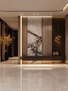 Armoire intégrée multifonctionnelle de luxe étagère à chaussures Foyer Buffet d'entrée pour salon chambre à coucher extérieur-Style bois MDF - Product Image 6