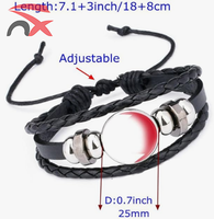 Vente en gros coffret cadeau d'affaires nouveau style 2pc perles élastiques noires en corde bracelet drapeau national d'Haïti