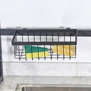Rack de secagem retrátil, rack de cozinha preto de fábrica, multifuncional, escorredor de pia