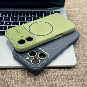 Nuova Custodia Magnetica in Silicone con Protezione in Vetro Temperato per Obiettivo Fotocamera per iPhone 11 12 13 14 15 Plus 16 Pro Max 17 Air - Product Image 1
