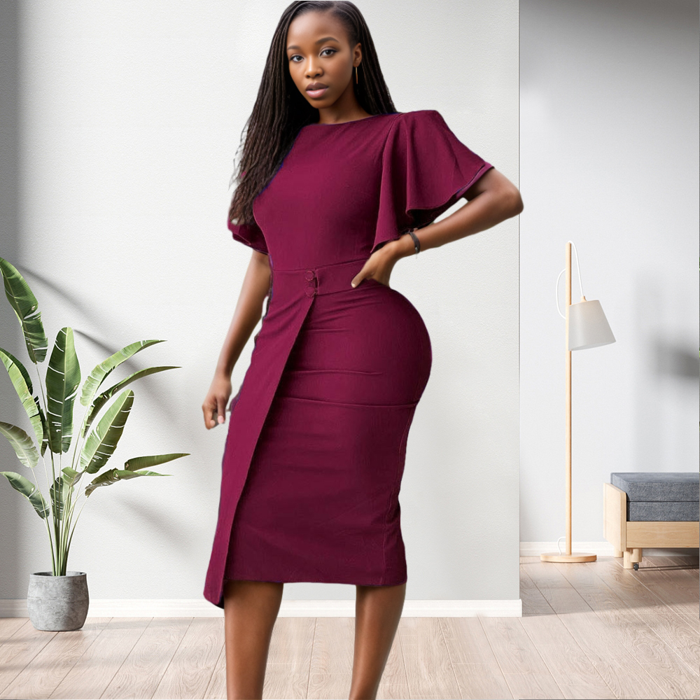 bodycon office dress Striped Knit Bodycon Dress: Women's Long Sleeve Office Outfit