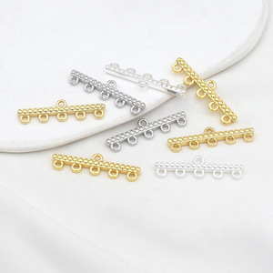 Multi Hole Rectangular Link Chain For <b>Bracelet</b> Making 18k Gold Plated <b>Copper</b> Jewelry Findings Silver And Gold Tone DIY - Product Image 1