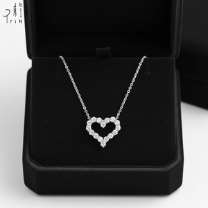 Tremendous Quality Elegant Handmade Heart Necklace Jewelry 18K <b>Solid</b> White <b>Gold</b> Shiny Real Natural Diamond <b>Pendant</b> Necklace - Product Image 6