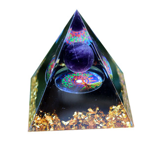 <b>Crystal</b> Pyramid Resin Epoxy Craft 5 Cm Purple Ball Life <b>Tree</b> Home Decoration Desktop Ornament - Product Image 5