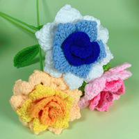 Fleurs décoratives en gros FloDecor personnalisées à 3 têtes, fleurs d'éringo, de céleri, de persil bleues pour la Saint-Valentin, Noël, Nouvel An