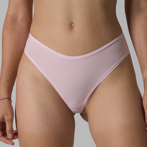 Culotte taille basse couleur unie sexy et tendance en tissu Dobby nylon-coton, sensation seconde peau, séchage rapide, respirante, confortable et saine - Product Image 1
