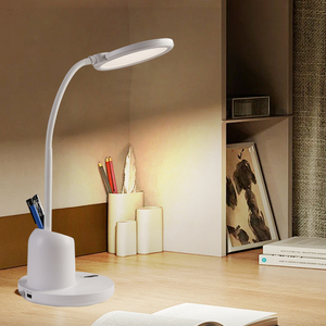 Volledig spectrum milieuvriendelijke, oogvriendelijke LED bureaulamp met aanraakbediening, draadloos ABS koepelontwerp, moderne leesruimteverlichting - Product Image 3