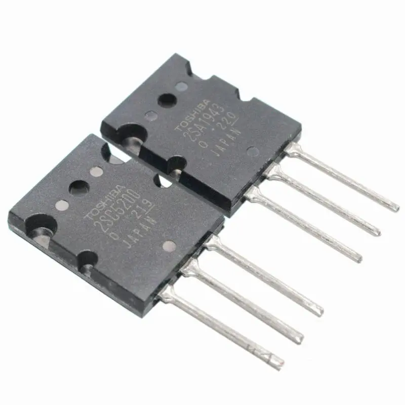 Hot-Sale Real Original 2SA1943 1943 2SC5200 5200 TO-3P 230V 15A 30MHz 150W Through Hole PNP Bipolar Power Transistor For Audio