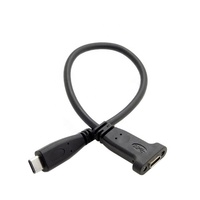 Câble d'extension de type C vers micro-USB à charge rapide 5A, femelle mâle, montage sur panneau, blindage en feuille de cuivre pur pour utilisation informatique