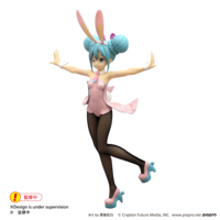 Vente en gros de figurines Miku Bunny Girl rose perle, statue de personnage de collection, en stock