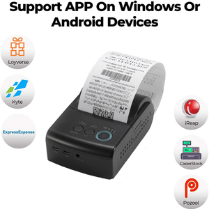 Imprimante de reçus mobile pour taxi 58 mm, compatible avec l'<span class=keywords><strong>Unicode</strong></span> et l'encodage ROM (anglais, chinois, etc.) - Product Image 4