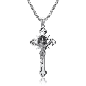 Crucifixo Jesus Religião Cristã Joias em Aço Inoxidável Titânio à Prova d'Água e Não Manchável Pingentes Masculinos - Product Image 4