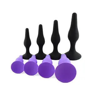 4 in 1 Silikon Kaninchen Schwanz Anal Plug Tube Butt Plugs Sextoy