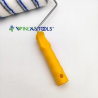 Rouleau à peinture en polyester double ligne bleue de haute qualité, poignée en plastique réglable à dégagement rapide, 9 projets industriels de peinture murale