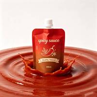 Sauce piquante coréenne au poulet, sachet souple PE avec bec verseur 100ml, qualité alimentaire, anti-fuite, sans BPA, en aluminium personnalisé