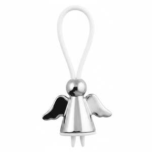 Portachiavi con Cavo in PVC Bianco e Moschettone in Metallo e Ferro Senza Scatola - Product Image 2