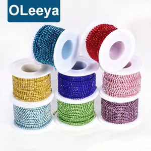 Neue Mode Glas Kristall Strass Ohrringe Kette Nähen auf Trimmen Schließen Cup Strass Ketten für Schuhe Stiefel Dekoration