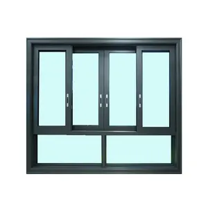 نافذة منزلقة مصنوعة من الألومنيوم عالية الجودة بأسعار منافسة أحدث تصميم مع شبكة شبكية مزودة بشاشة للبعوض