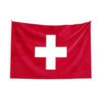 Drapeaux de fanion 3x5 personnalisés de haute qualité à prix d'usine tous les pays, y compris l'impression numérique en tissu polyester fabriqué en Suisse