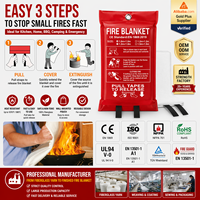 Couverture anti-feu en fibre de verre pour cuisine domestique, certifiée SGS Suihua, 1m x 1m, approvisionnement en gros pour B2B