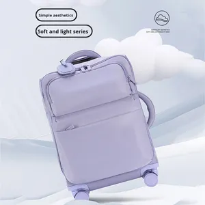 <span class=keywords><strong>Valise</strong></span> cabine <span class=keywords><strong>ultra</strong></span>-légère Oxford 20 pouces pour femme 2024 avec interface USB, cadenas, bagage de voyage de loisirs, <span class=keywords><strong>valise</strong></span> à roulettes - Product Image 2