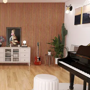 Kasaro Black Oak Soundproof Mdf Acoustic Panel Boards Acoustic Slat Wall Panel For Interior Design