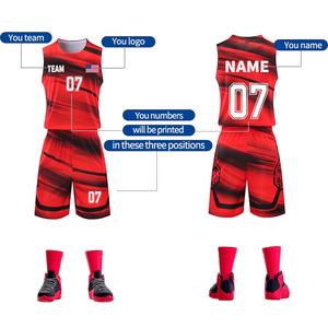 Camisetas de baloncesto personalizadas de fábrica de alta calidad para hombre, camisetas de baloncesto de absorción rápida de sudor, uniformes de baloncesto - Product Image 2