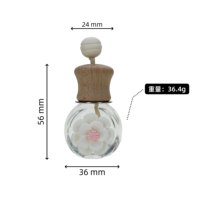 Diffuseur de parfum de voiture en verre coloré rond de 8 ml avec clip de ventilation et bouchon à vis, flacon de parfum pour voiture