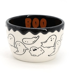 Écologique Créatif Imprimé Halloween Tasse En Céramique Fantôme Festival Cadeau Porcelaine Tasse À Café Citrouille Smiley Visage Tasse Wattle Mug - Product Image 6