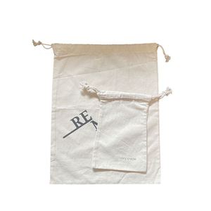 Custom Brand Logo 30x40cm Natural <b>Drawstring</b> Cotton Shoes Pouches Slippers <b>Bags</b> - Product Image 4
