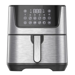 Nueva Cocina eléctrica 5.5L Freidoras de aire Freidora de aire de acero inoxidable digital Cocina antiadherente con olla doble - Product Image 2